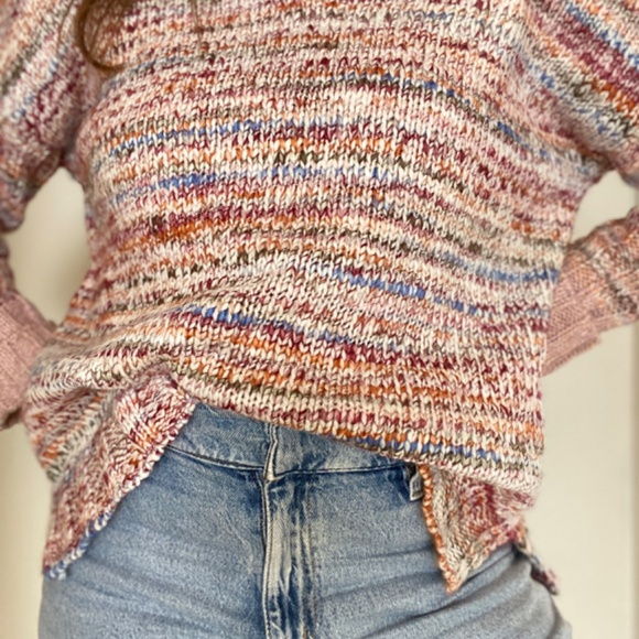 Coco Y Club Cozy Sweater - Women's Size L - Multicolor - V-Neck - Picture 2 of 9